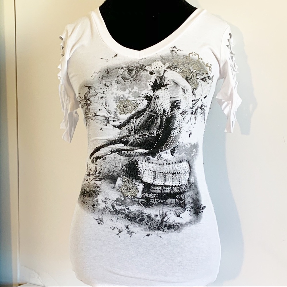 LA Bus Stop Bling Rodeo Roper Shredded Western NWT